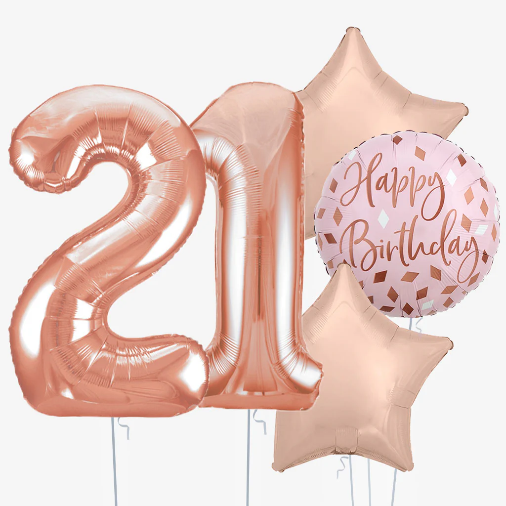Birthday Blush & Number Balloons - Image 3