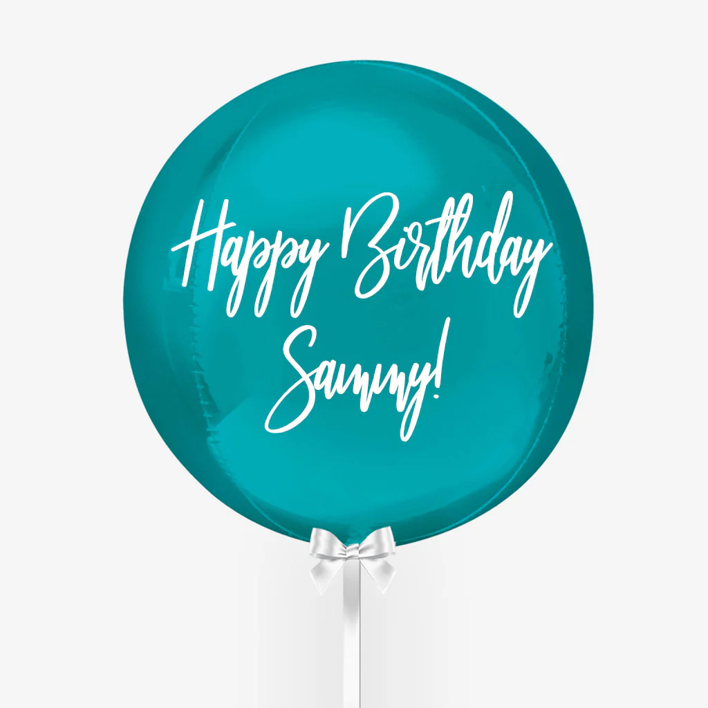 Personalised Aqua Blue Orb Balloon - Image 3