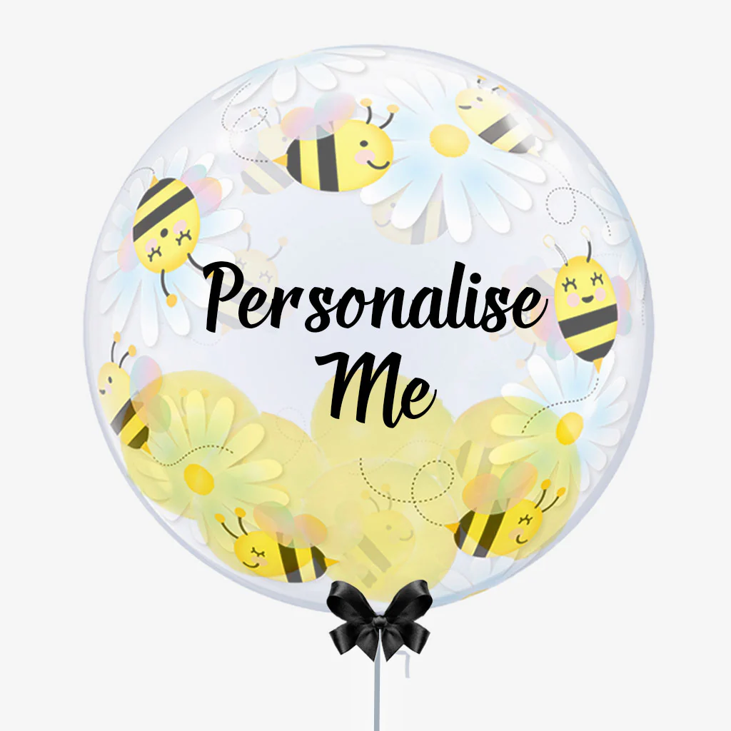 Personalised Bees and Daisies Bubble Balloon - Image 3