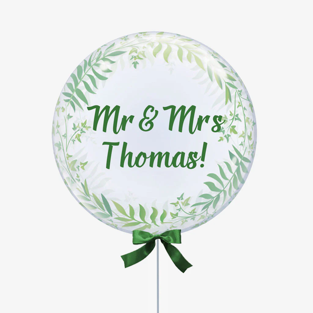 Personalised Greenery Bubble Balloon - Image 3