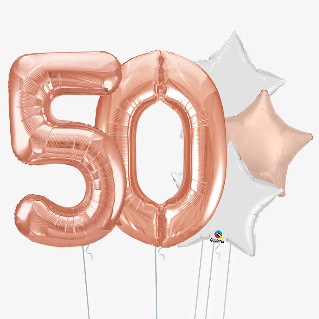 Rose Gold Stars & Number Balloons - Image 5