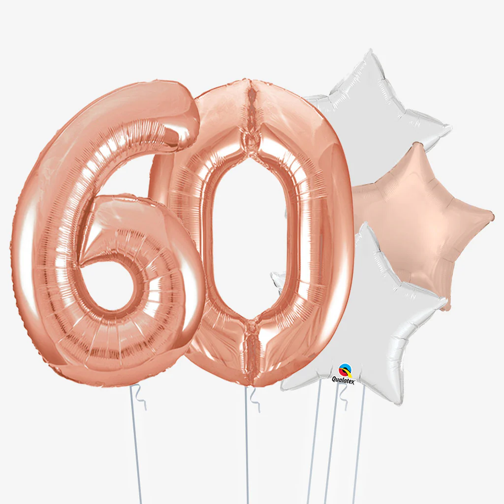 Rose Gold Stars & Number Balloons - Image 6